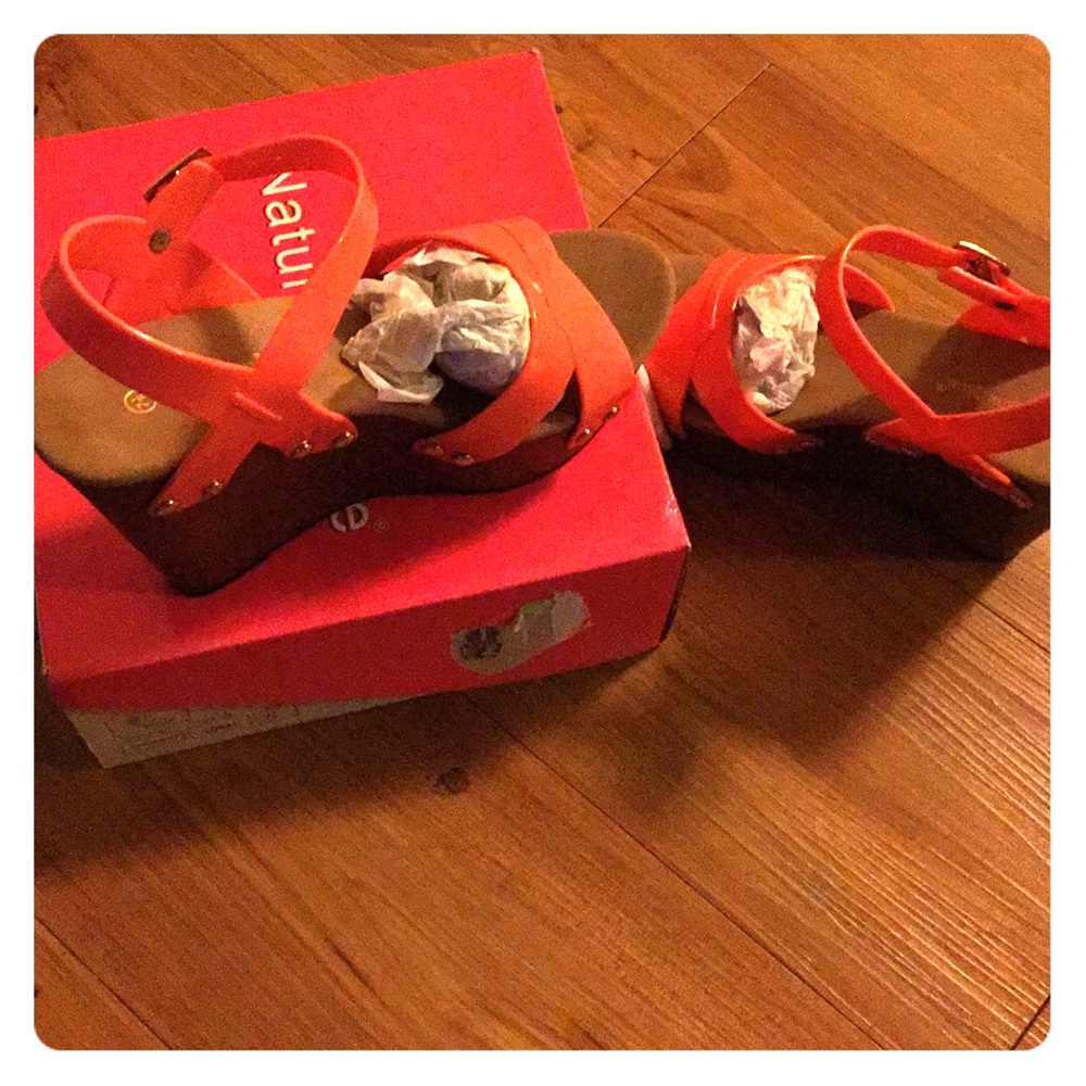 Wood wedge sandals